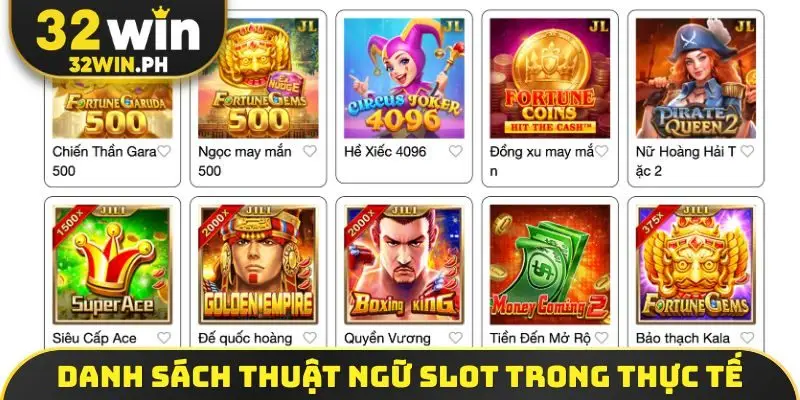 Nổ Hũ Đổi Thưởng - Review 4 Tựa Game Dễ Trúng Lớn Hiện Nay Danh sách thuật ngữ slot trong thực tế