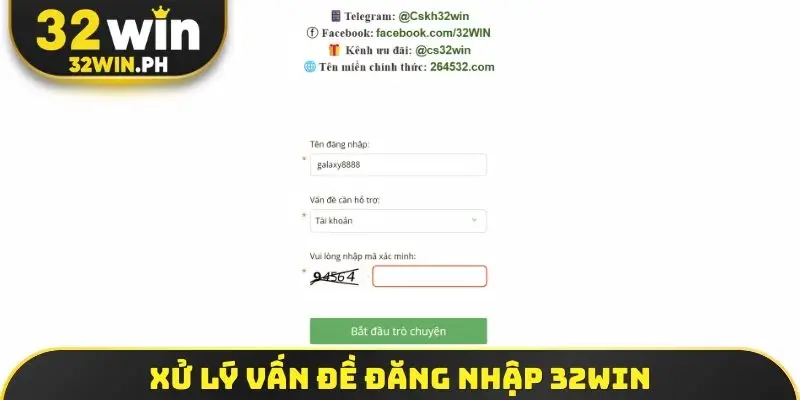 Đăng Nhập 32WIN Xử lý vấn đề đăng nhập 32WIN